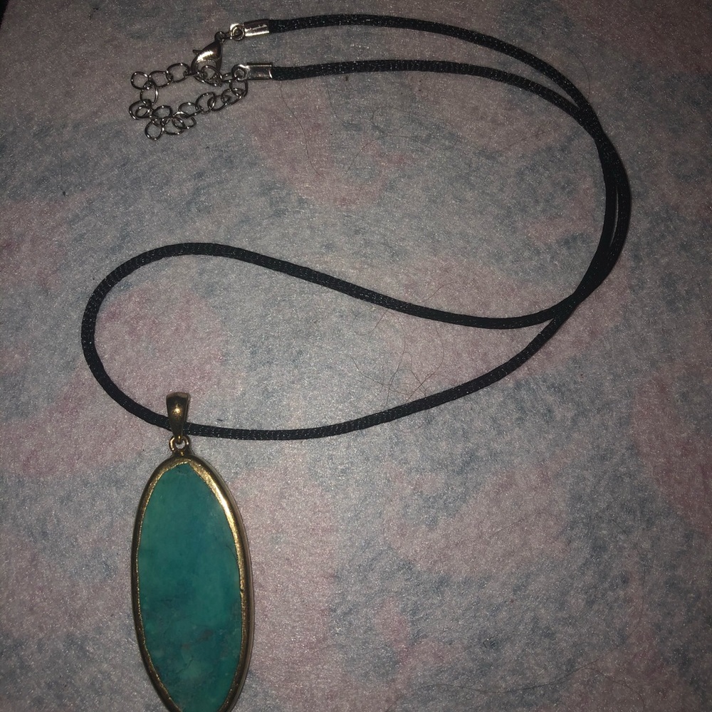 Turquoise colored stone necklace